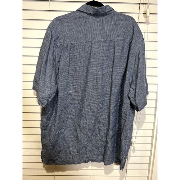 Tommy Bahama 100% Linen Embroidered Short Sleeve Button Up Shirt - Size XLT - Picture 2 of 4